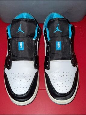 Nike Jordan Men’s Low-Top Athletic Shoes - Black / White / Teal